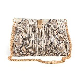 Proenza Schouler Embossed Snake Rolo Clutch Honey Multi
